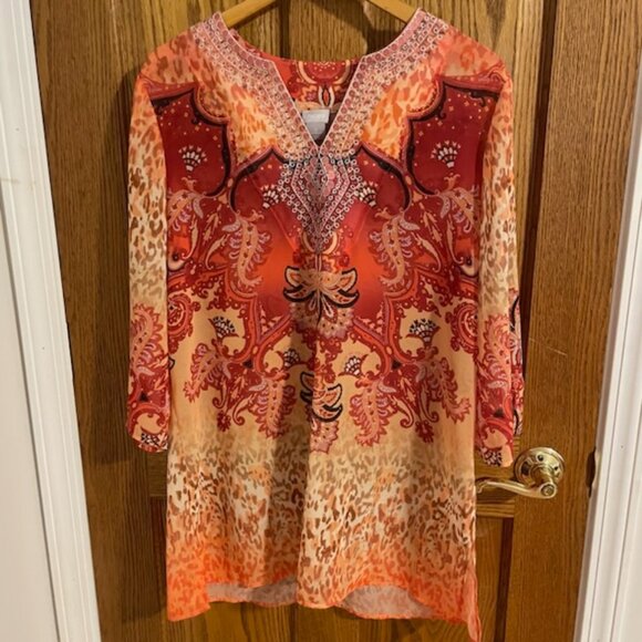 NWOT Chico's Embellished Summer Tunic Top - Picture 3 of 6